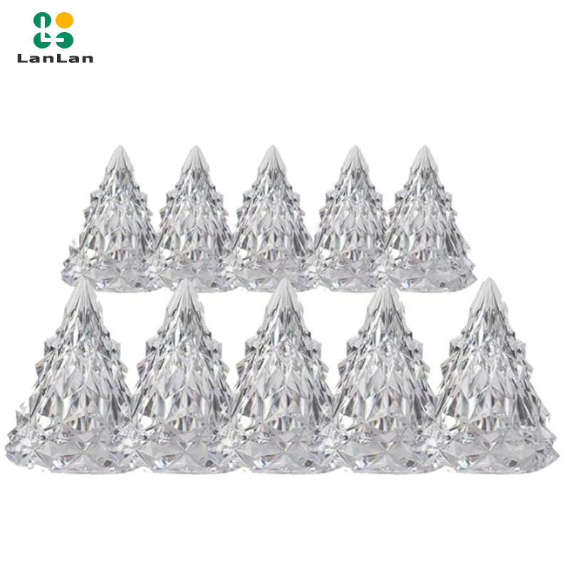 Led Iceberg Ambiance Lights Built-in Button Battery Eye-Protection Crystal Mini Christmas Tree Light