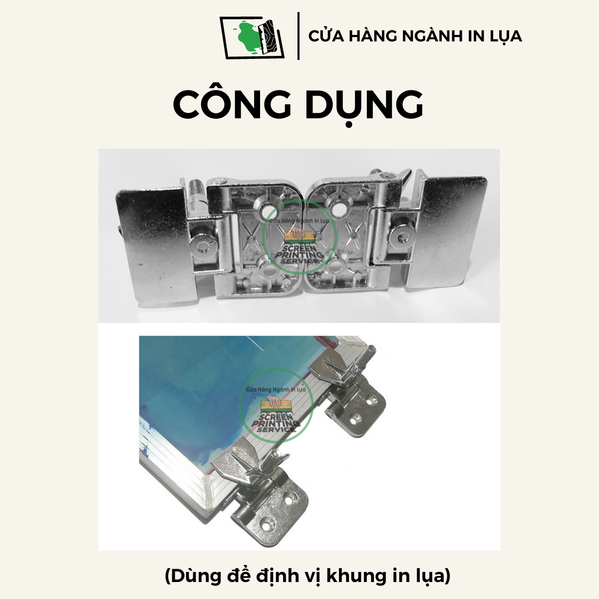 Kẹp bướm, bản lề bướm định vị khung in lụa