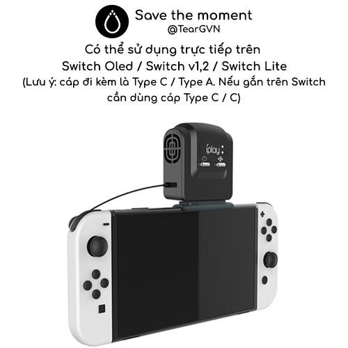 Quạt tản nhiệt mini đa năng IPLAY cho Nintendo Switch Oled / Switch v1,2 / Switch Lite