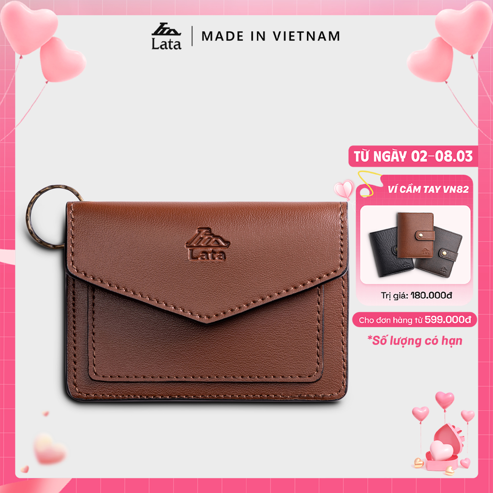 Ví Lata (Thời trang nữ tiện lợi - Ví móc khóa da Luxdeli MK6)