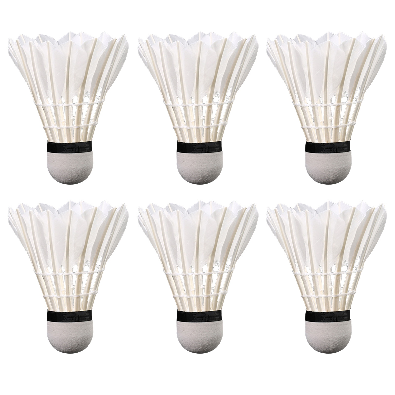 Long-lasting Badminton Feathers High-quality Badminton Feathers Premium Goose Feather Badminton Shuttlecocks Durable High Elasticity for Training Entertainment 3/6/12pcs Set