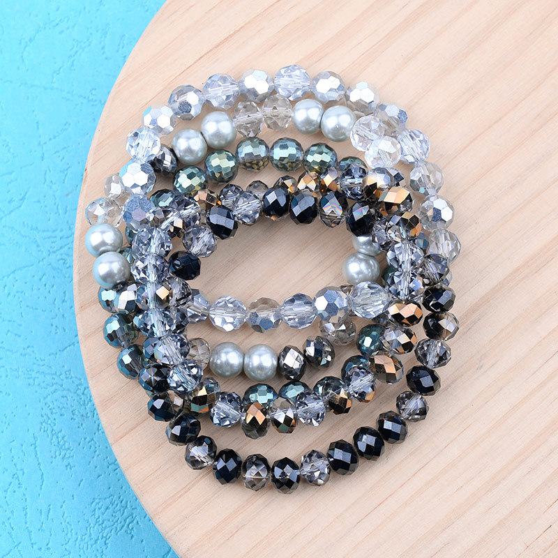 【Unlimited repurchase】New DIY Beaded Crystal Bracelet Female Original Stretch Colorful Facet Glass Bead Bracelet. 