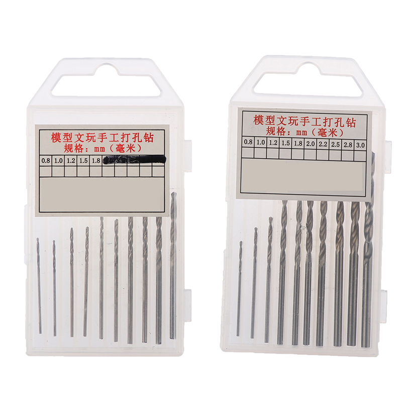 LVDUN 10Pcs/Box Mini Drill HSS Bit 0.8mm-3.0mm Straight Shank PCB Twist Drill Bits Set