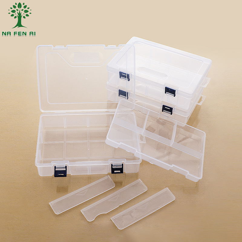 Nfa Hai Lớp 8 lưới có thể tháo rời Hộp bao bì đồ trang sức phụ kiện trong suốt, bộ phận công cụ phần cứng lưu trữ, hộp lưu trữ nhựa