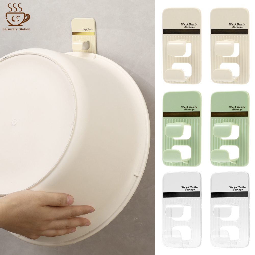 Bathroom Wall-mounted Storage Washbasin Hooks Kitchen Self-adhesive Wall Hook Organizer Racks