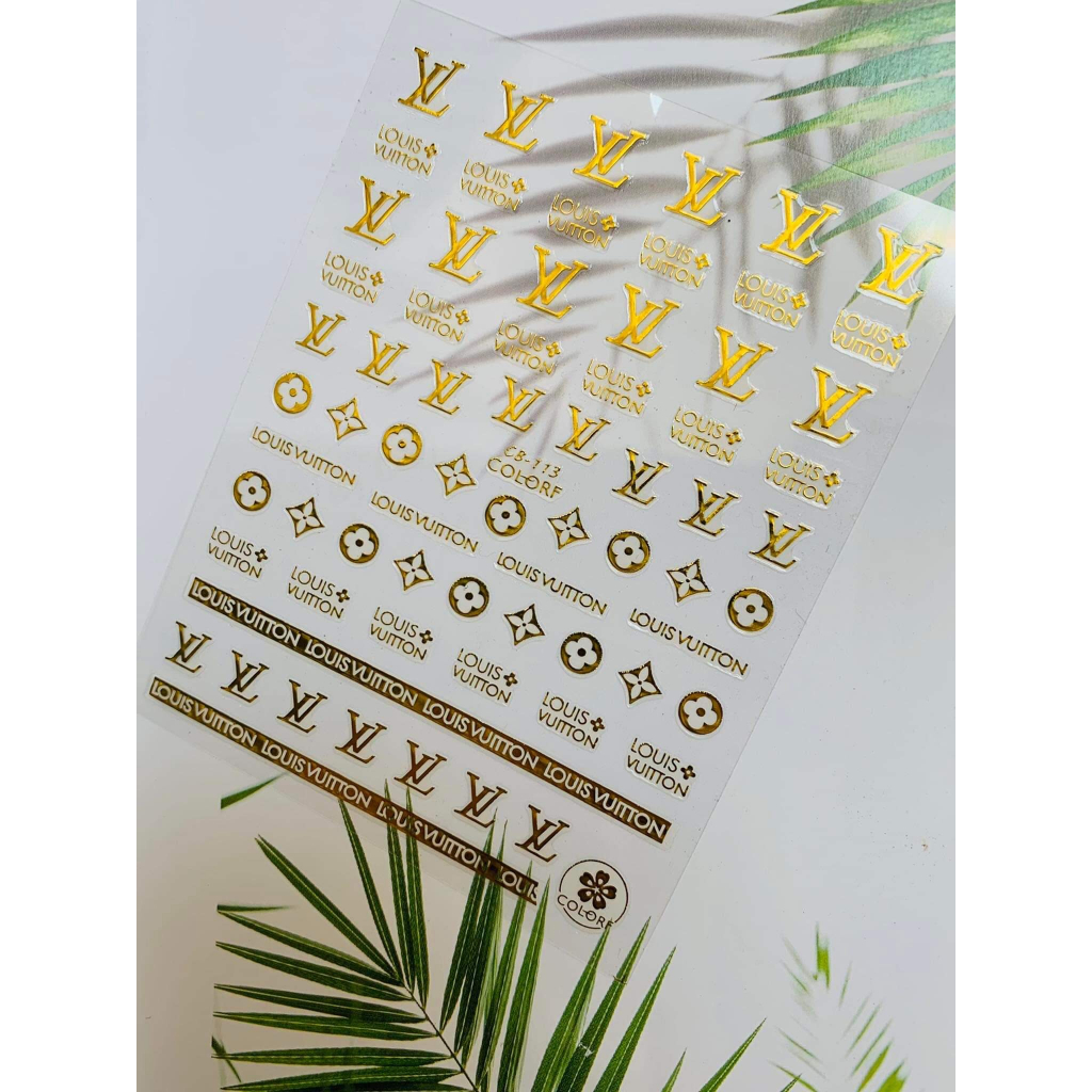 Sticker dán móng Thương Hiệu, Nơ, chữ