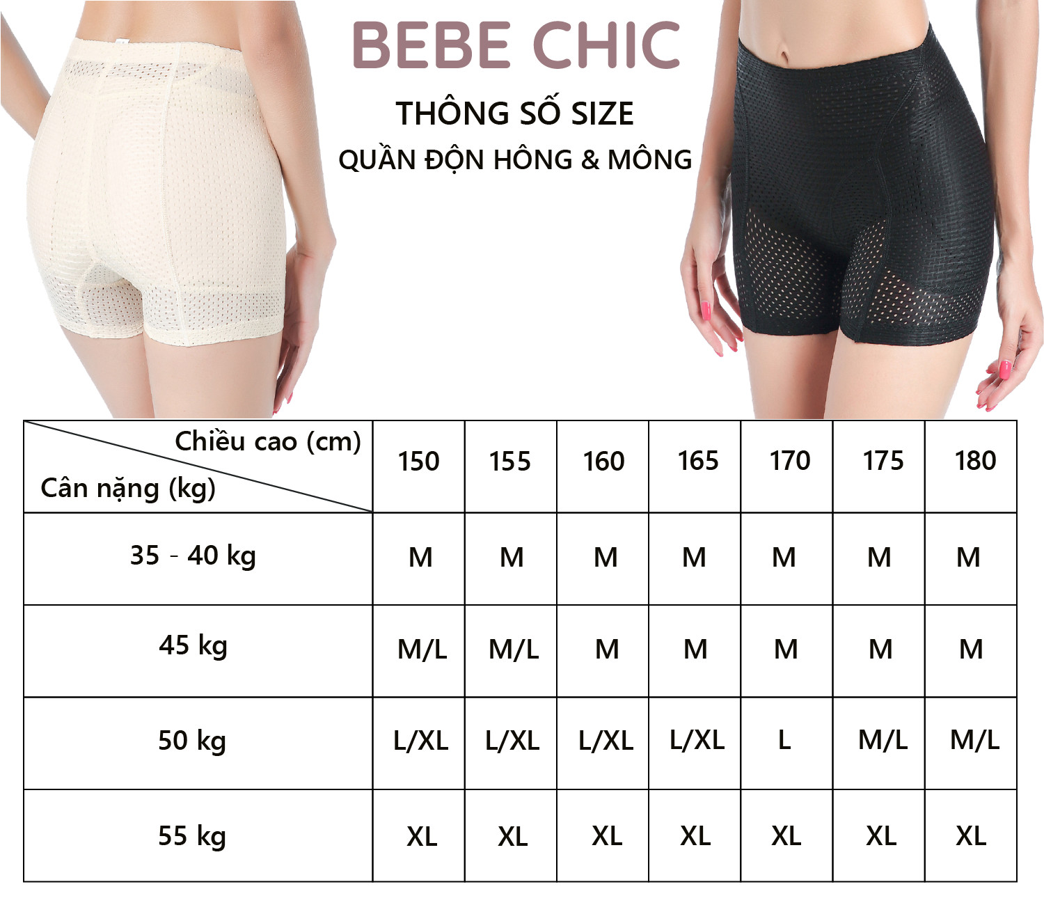Quần Độn Hông Và Mông Thông Hơi Chất Cao Cấp BEBE CHIC