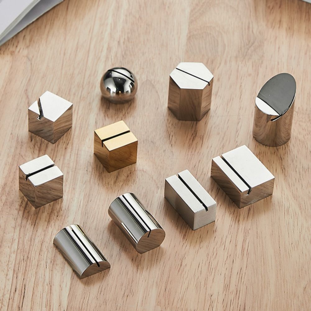 Insert Menu Folder Stainless Steel Card Holder Solid Funny Number Sign Holder Creative Label Holder Name Place.