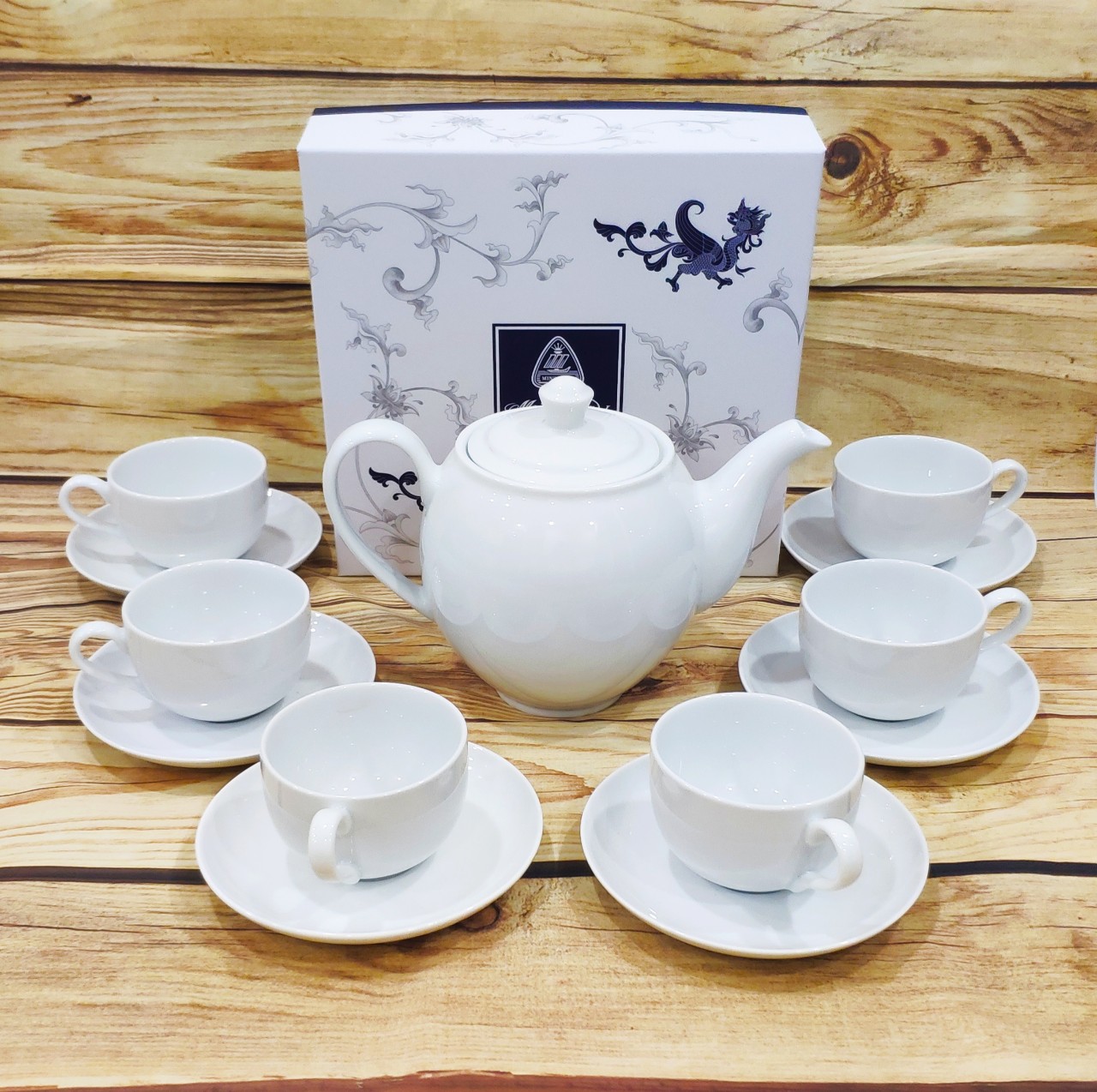 Bộ tách trà gốm sứ Minh Long - bộ tách trà sứ Minh Long