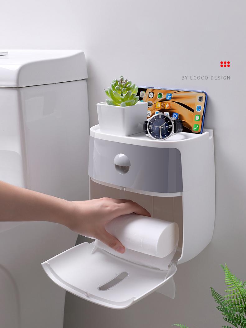 Hộp đựng giấy vệ sinh Ecoco 2 in 1 đa năng E1804 (màu ngẫu nhiên)