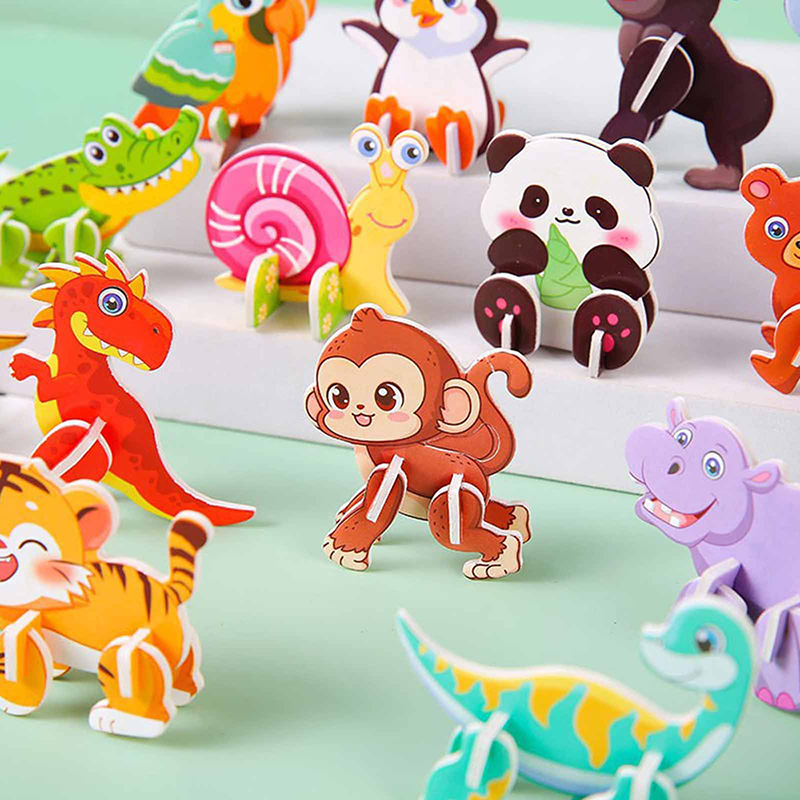 30Pcs Mini Cartoon Animal DIY Paper Jigsaw Puzzles Toys For Kids ...