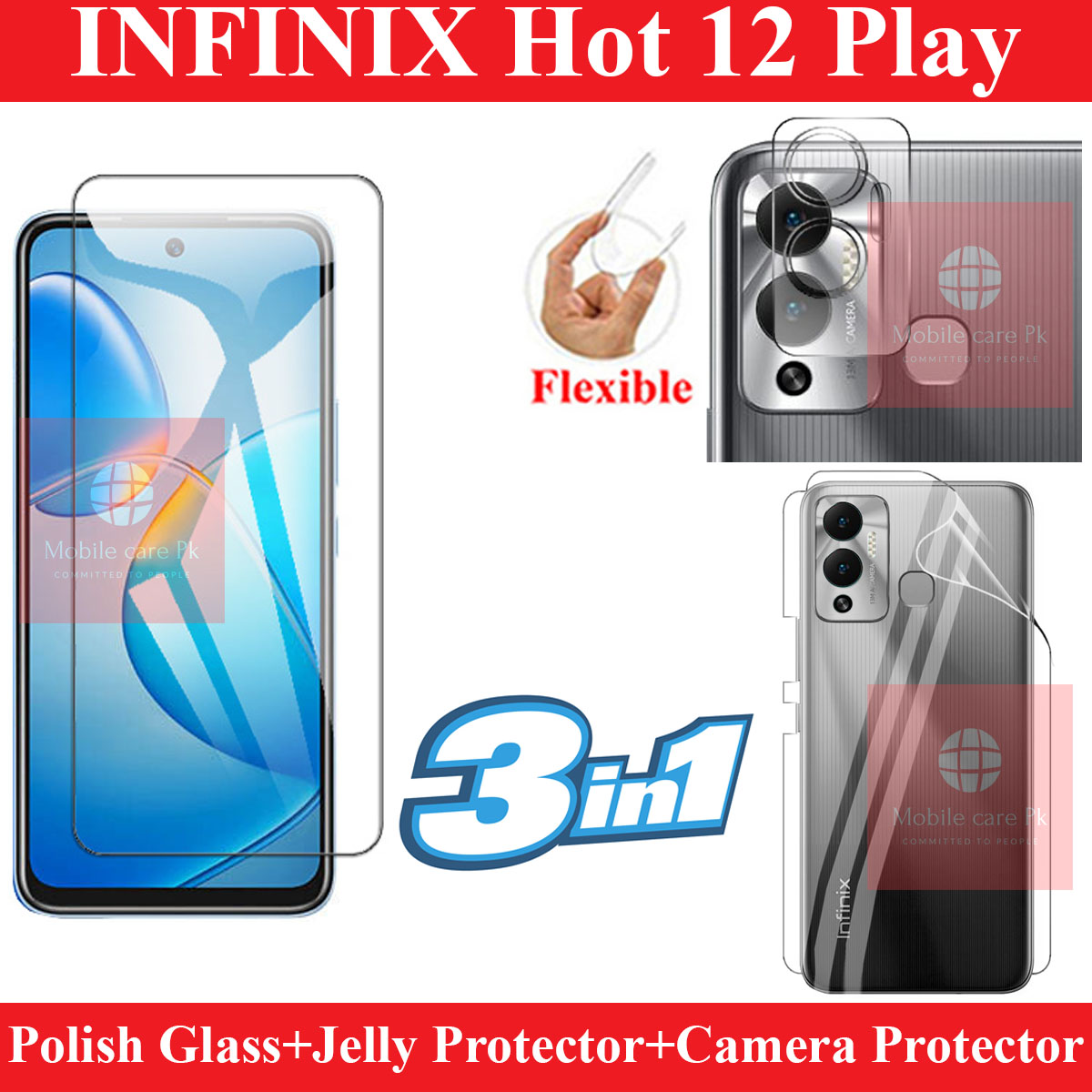 Infinix%20Hot%2012%20Play%20Protection%20Bundle%20Front%20Polish%20Glass%20Screen%20Back%20Jelly%20Sheet%20Camera%20Lens%20Protectors%20-%20Image%202