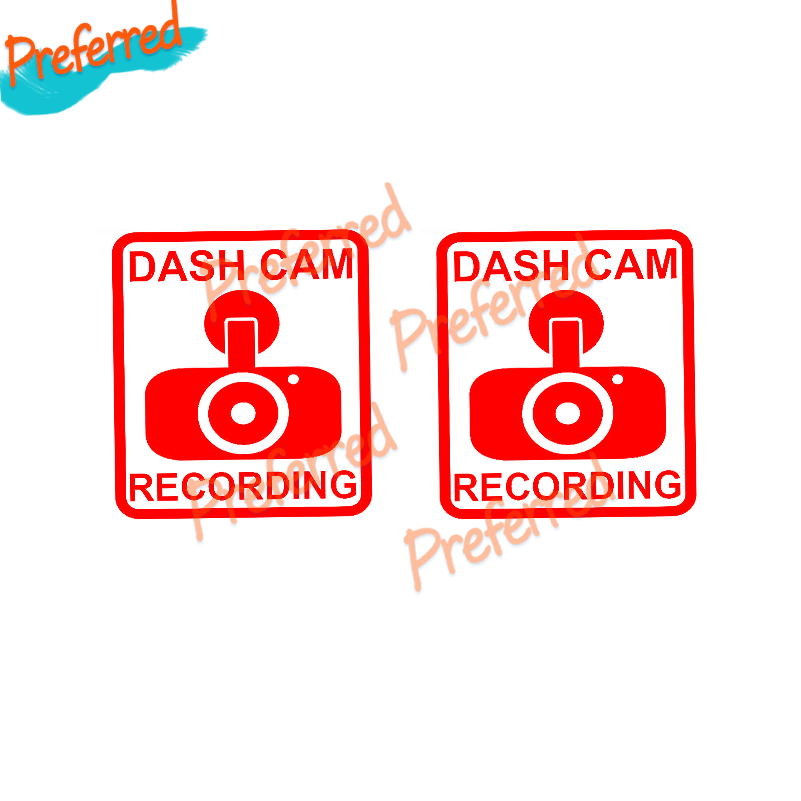 Dash Cam Recording Car Security Window Bumper Vinyl Decal Sticker Cctv ...