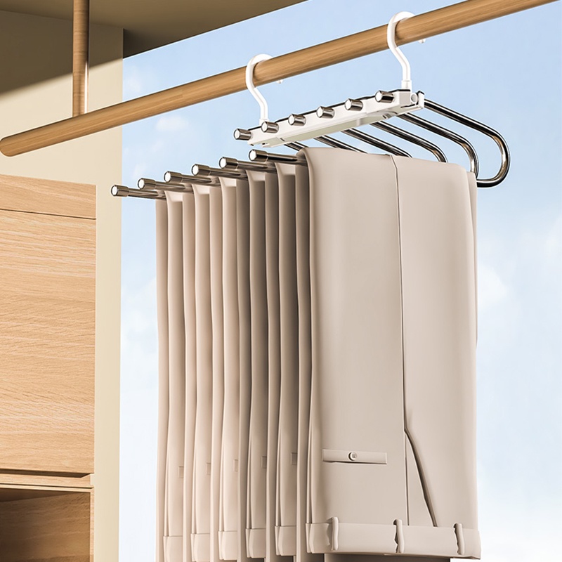 Homenhome Household multifunctional folding magic seamless pants storage rack