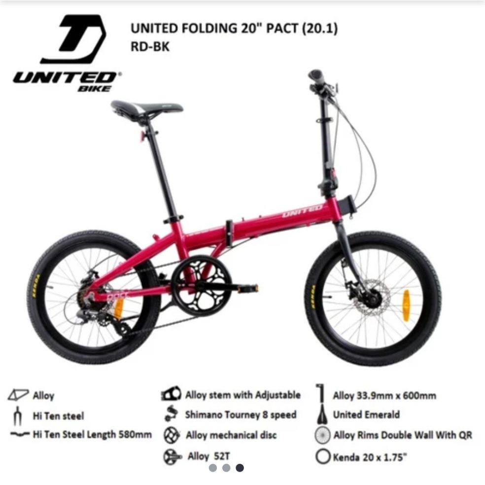 united folding bike 20