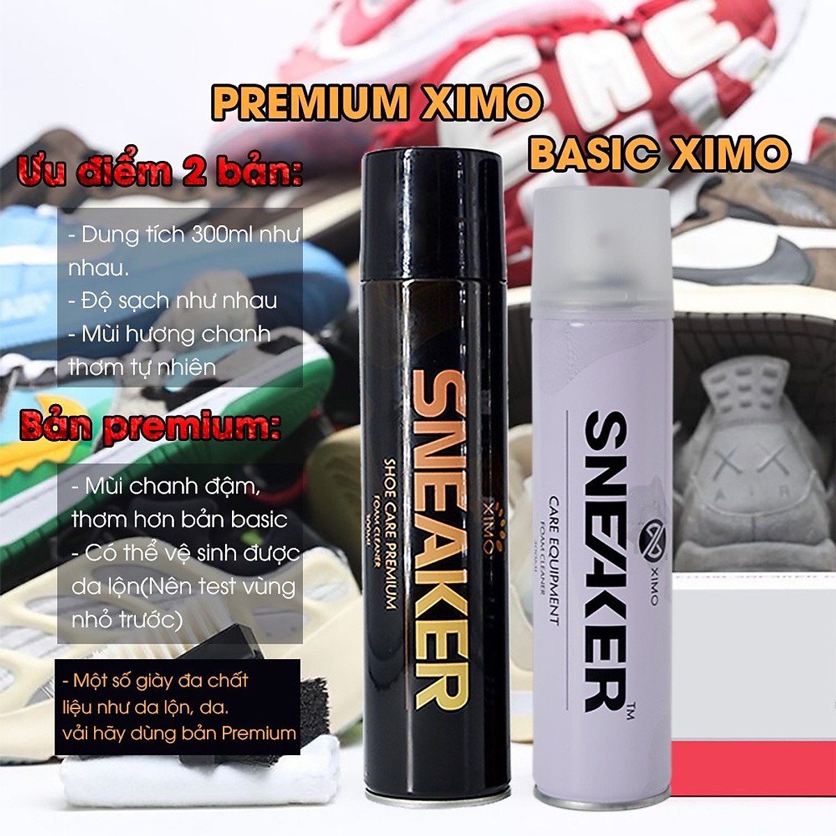 [Sạch giày nhanh] Chai xịt bọt làm sạch giày dép SNEAKER 300ml siêu sạch