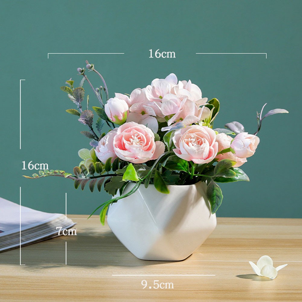 16*16cm Pots Artificial Flower Ornaments Home Green Plants Potted Simple