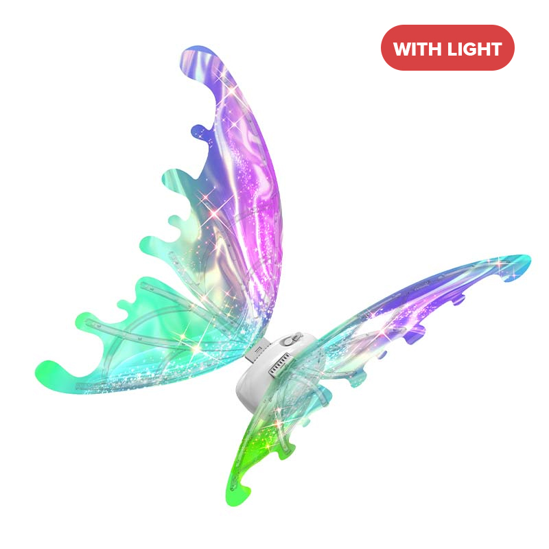 Kmoist Butterfly Wing Angel Wing for Children Dress Up Sparkling Sheer Wing With Lights Fairy Costume for Halloween Party Stage Performance
