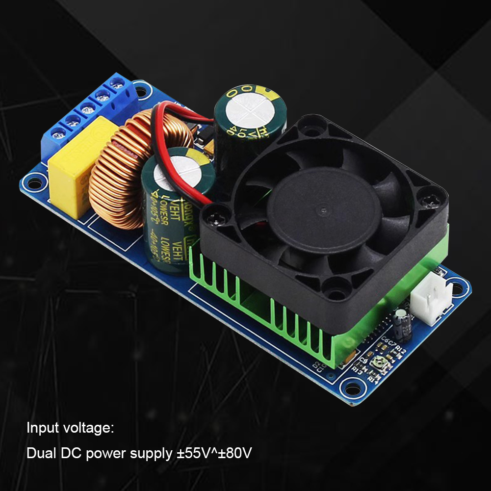 Irs2092 kỹ thuật số Bộ khuếch đại mô-đun Class D Mono kênh Hifi Bộ khuếch đại công suất mô-đun kép DC Cung cấp điện cho loa siêu trầm xe ô tô