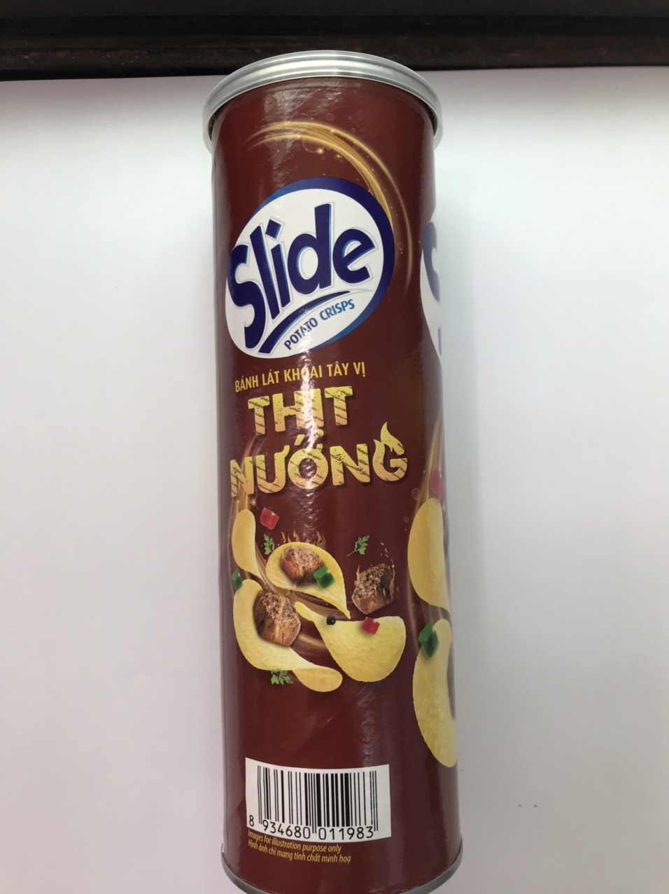 Snack Khoai Tây 90g Slide Vị Thịt Nướng (Lon 90g)