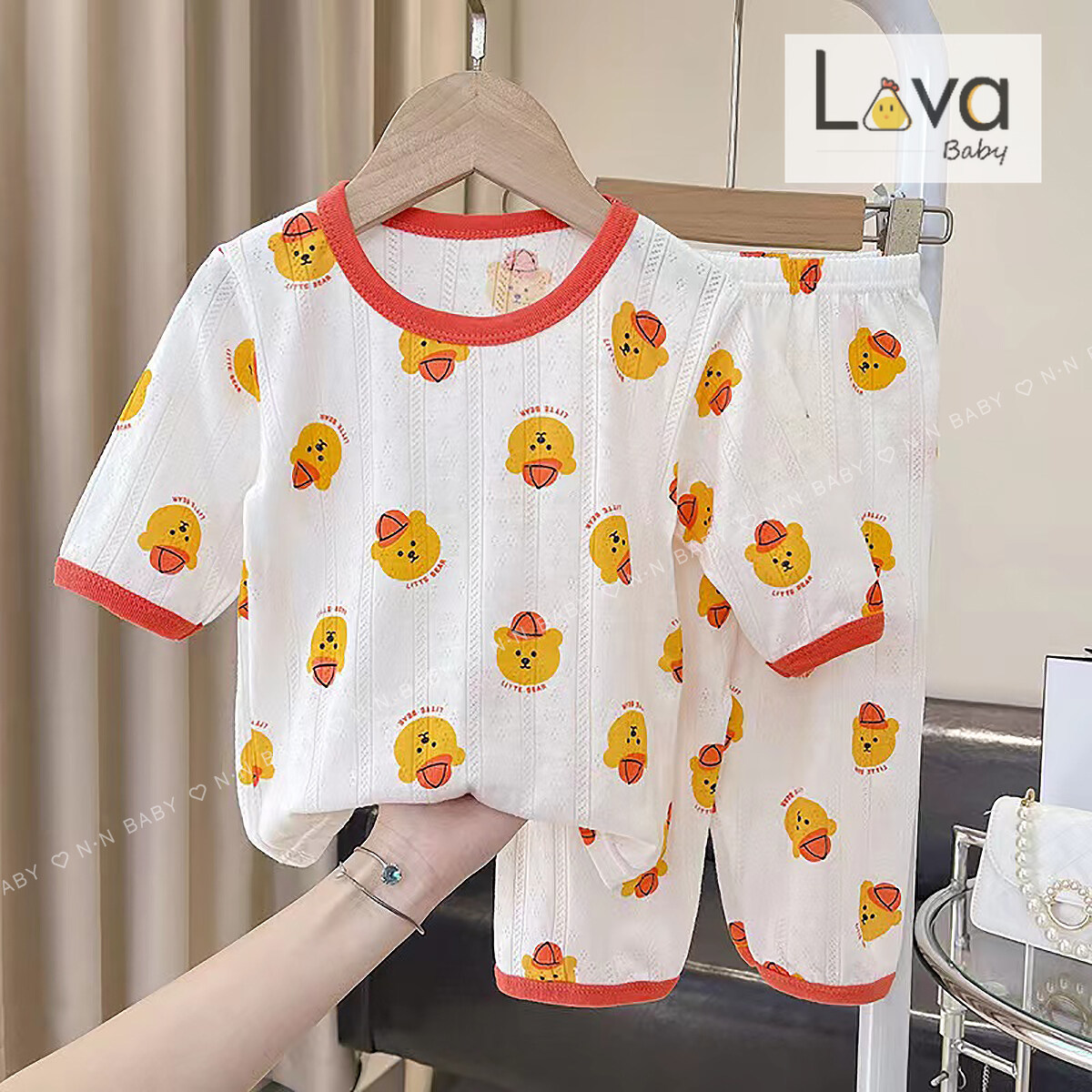 พร้อมส่ง ชุดนอนเด็ก ชุดนอนเด็กลายการ์ตูน 7 ส่วน ผ้าฝ้ายผ้าใยไผ่ ชุดเซท ...