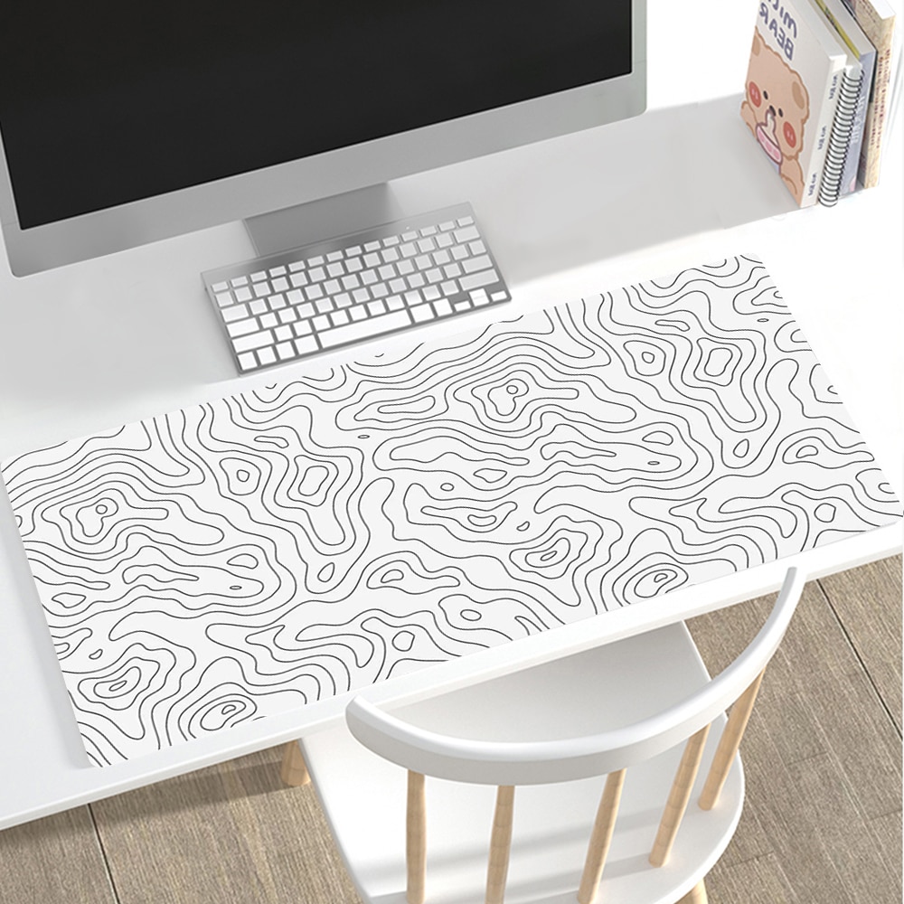 1 Large Black And White Gaming Mouse Pad Gamer Big Mouse Mat Computer Gaming Locking Edge Mousepad 90X40cm Keyboard Desk Mice Pad