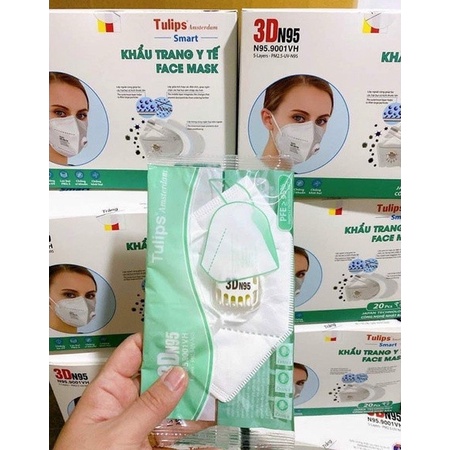 Khẩu trang 3d n95 - n95.9001vh tulips chống bụi pm2.5 có van