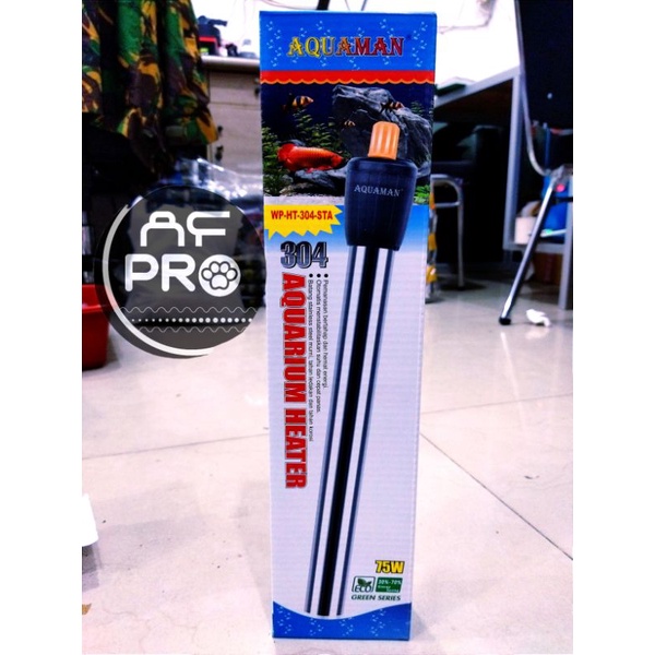 Heater stainless pemanas aquarium AQUAMAN 75 WATT