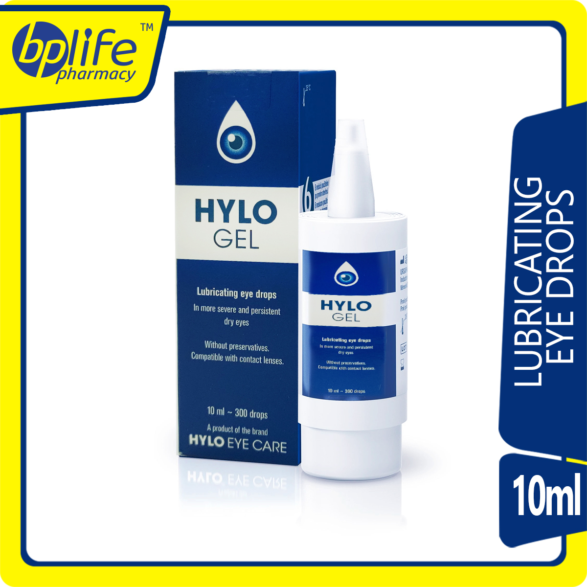 HYLO GEL LUBRICATING EYE DROPS 10ML (300 DROPS FOR DRY EYES) Lazada