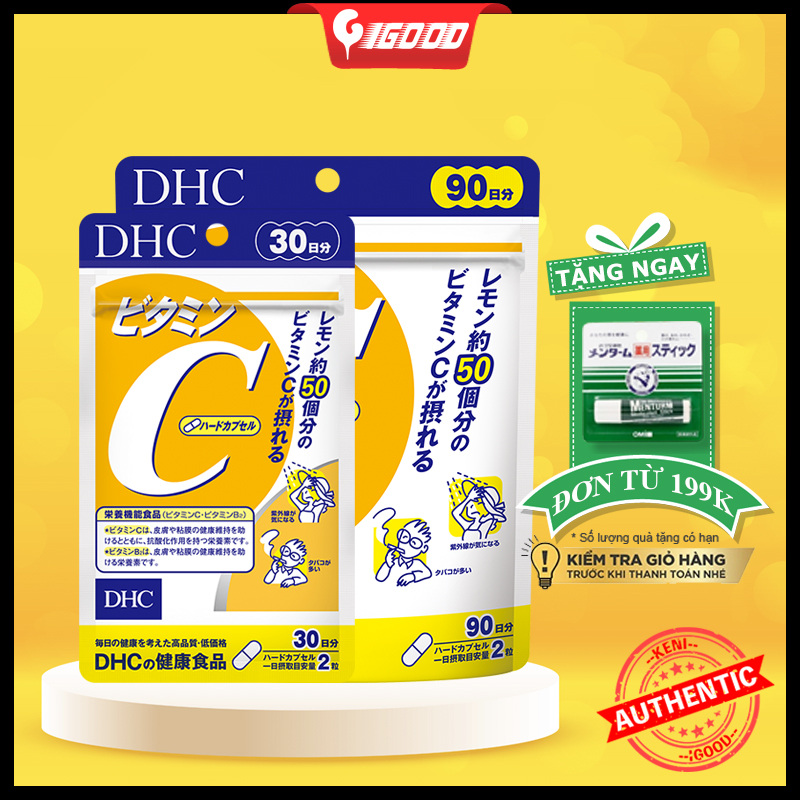 (Có quà tặng kèm) Viên uống vitamin C DHC Hard Capsule Nhật Bản