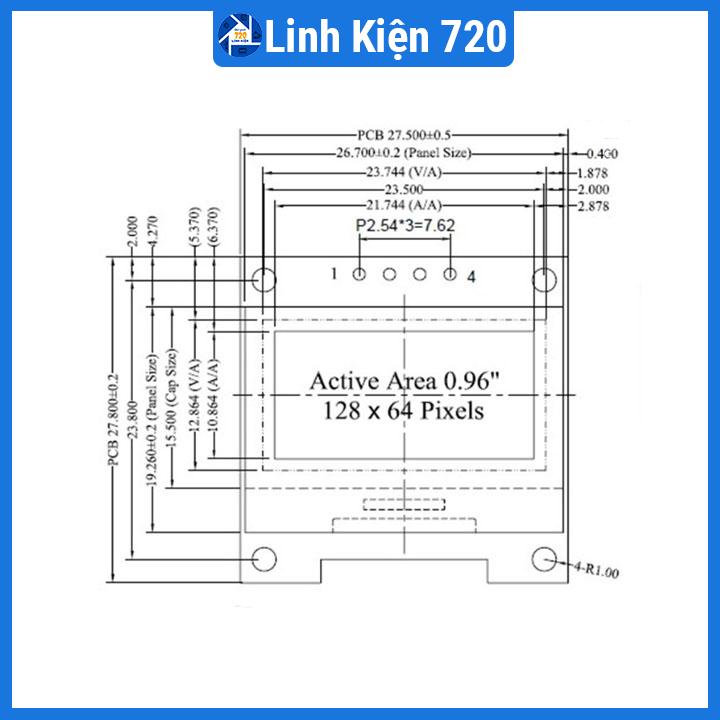 Module màn hình oled V1 0.96 inch IIC 12864
