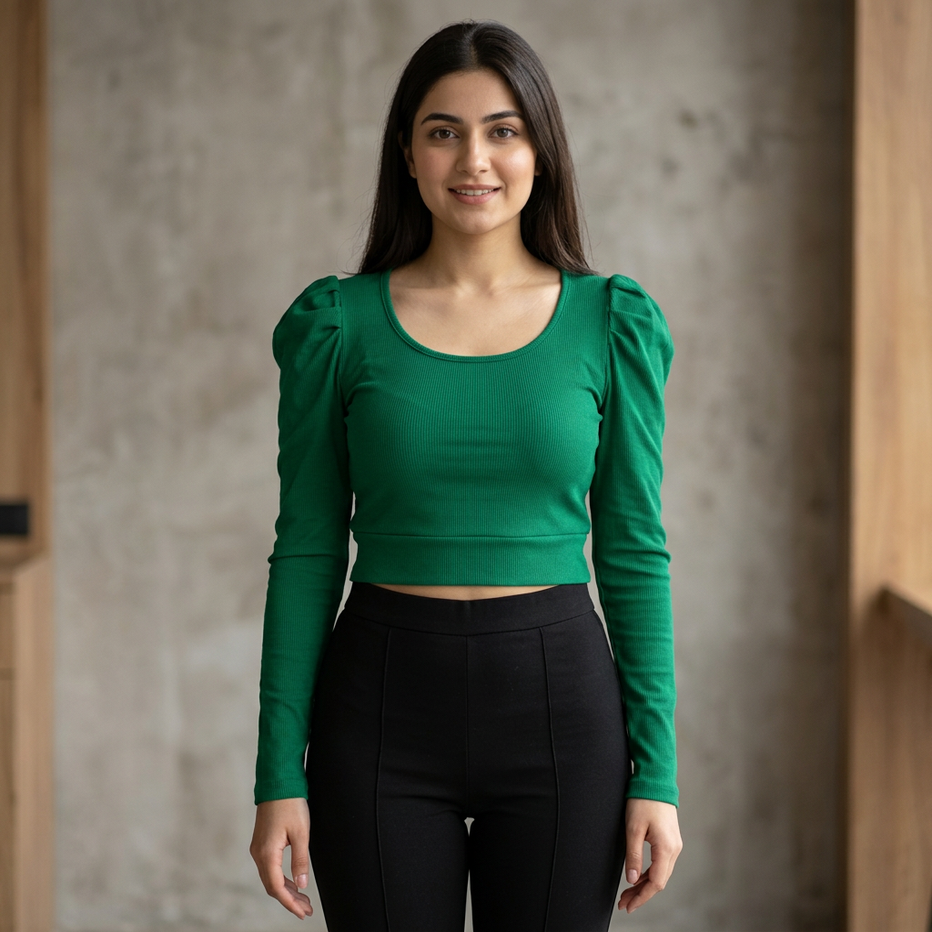 Crop Tops Blouse Short Body & Long Sleeve Best Qualityfull Good Stitching For Women