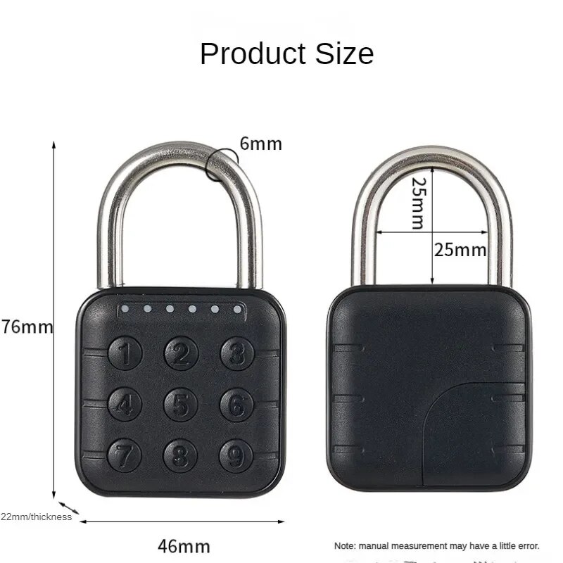 Digital Padlock With Password Electronic Art Lock Security Protection Art Door Lock Password Button Padlock 6-Digit Passcode