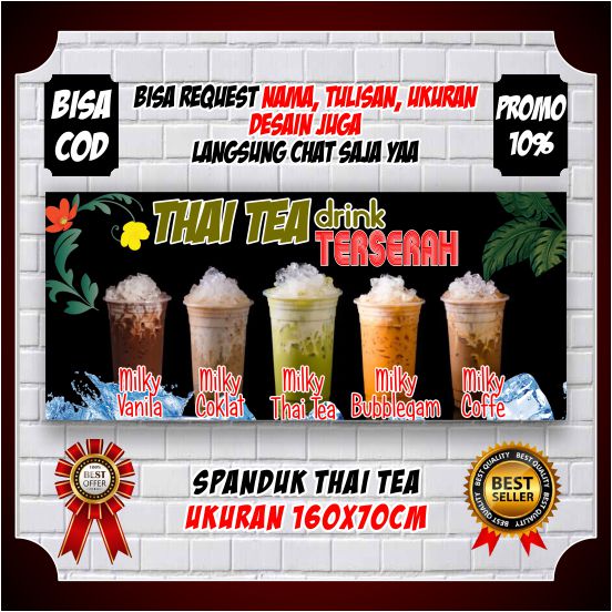 Spanduk Banner Minuman Thai Tea Viral Terserah Berkualitas Lazada Indonesia 7982