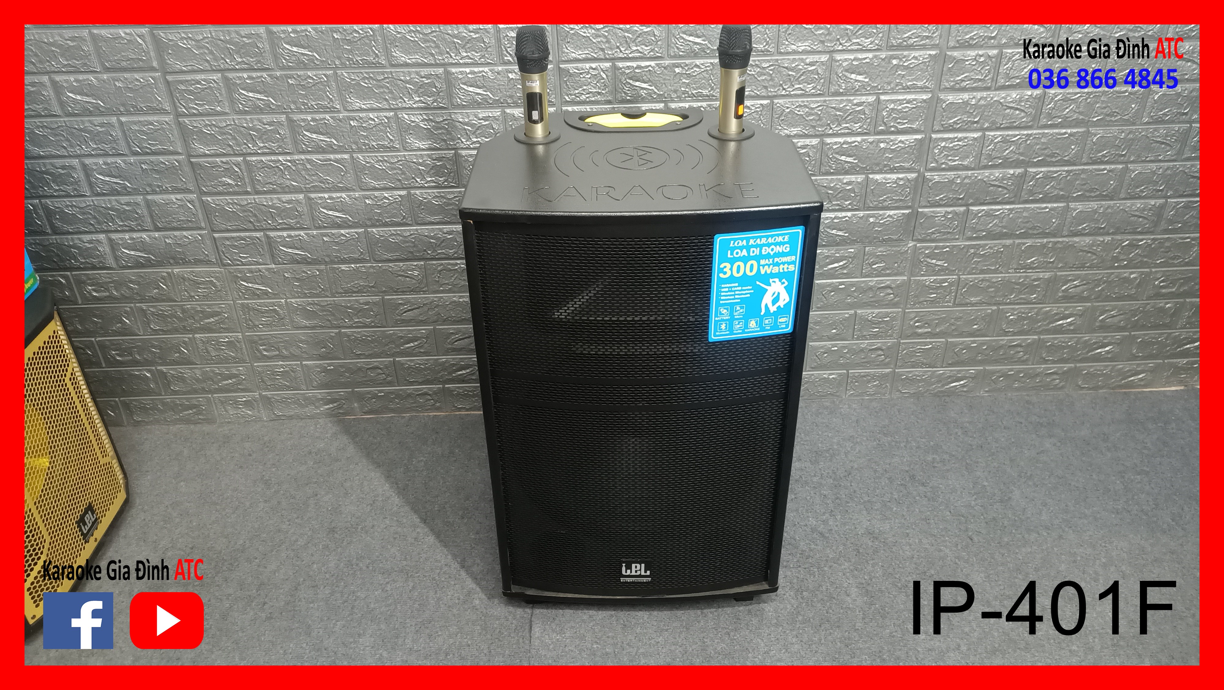 Loa kéo karaoke bluetooth 4 tấc IPL IP-401F thumbnail