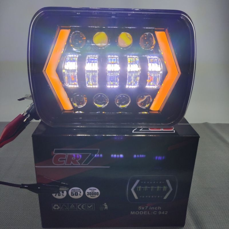 LAMPU LED DAYMAKER 5X7 INCH KOTAK JEEP KATANA TAFT FEROZA L300 HEADLAMP ...