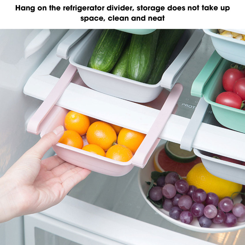 Nhà bếp lưu trữ container tủ lạnh Organizer Pull-out ngăn kéo nhựa tủ lạnh trứng lưu trữ giỏ phụ kiện bếp gia đình
