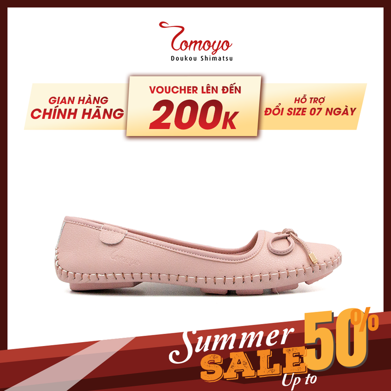 Giày búp bê nữ đính nơ tomoyo tmw32208