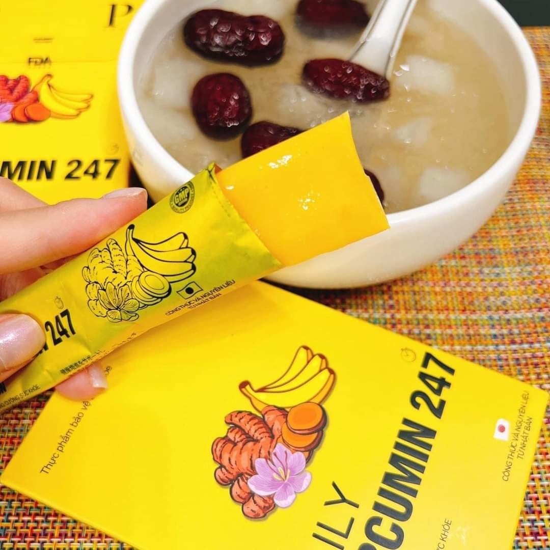 [Hoàn Tiền 8%]Thạch nghệ Saffron Daily Curcumin 247 Nhật Bản vị chuối tăng cường sức khỏe, làm đẹp da hiệu quả( hộp 7 gói)