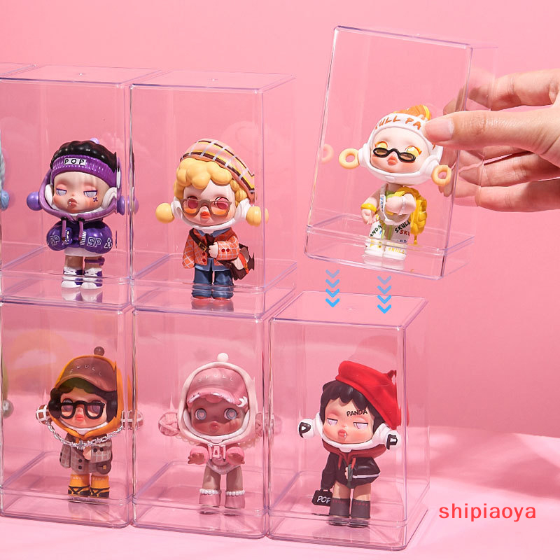 shipiaoya Stackable Acrylic Mystery Box Storage Display Frame Single Transparent Doll Box Display Stand Case Dust Proof Toys Collectible Artcrafts Boxes