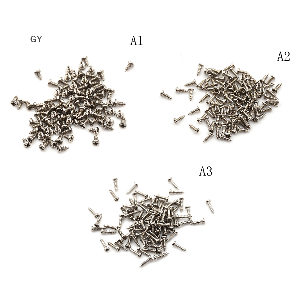 GY 100pcs M2 Screw Thread Diameter Round Head Cross Screws Self Tapping Screw