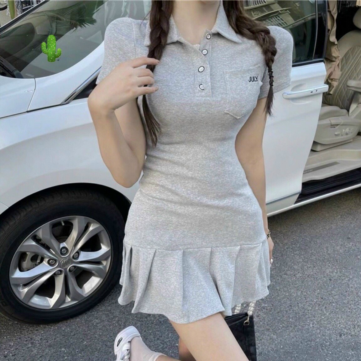 Đầm Polo Xếp Ly Siêu Cute