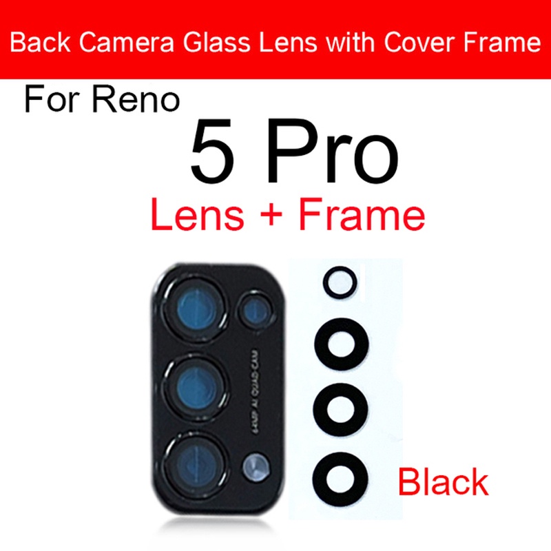 Back Camera Glass Lens With Frame For OPPO Reno 5 Pro Plus