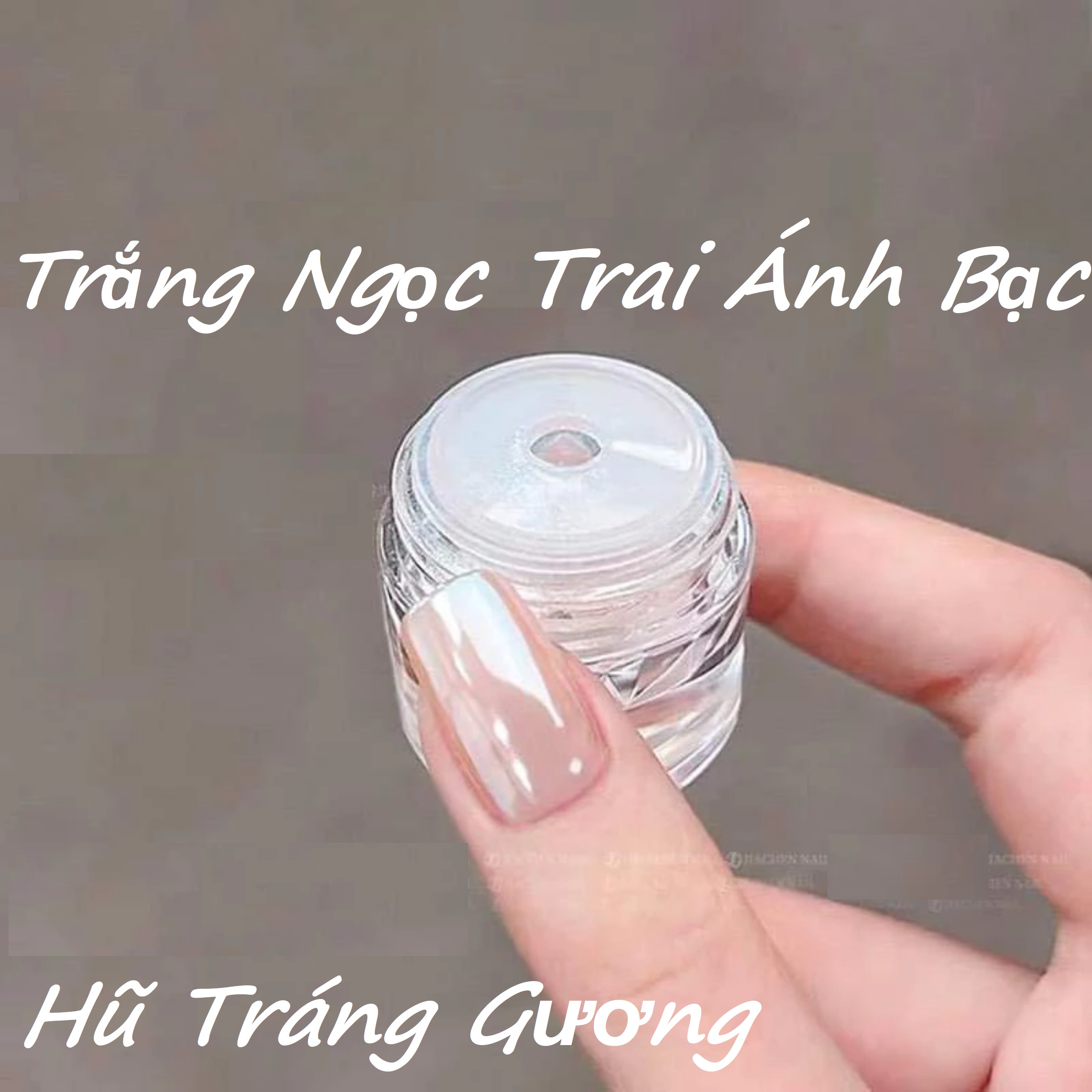 Tráng Gương Trắng Ngọc Trai Ánh Bạc trang trí móng tay nail - sinailmi