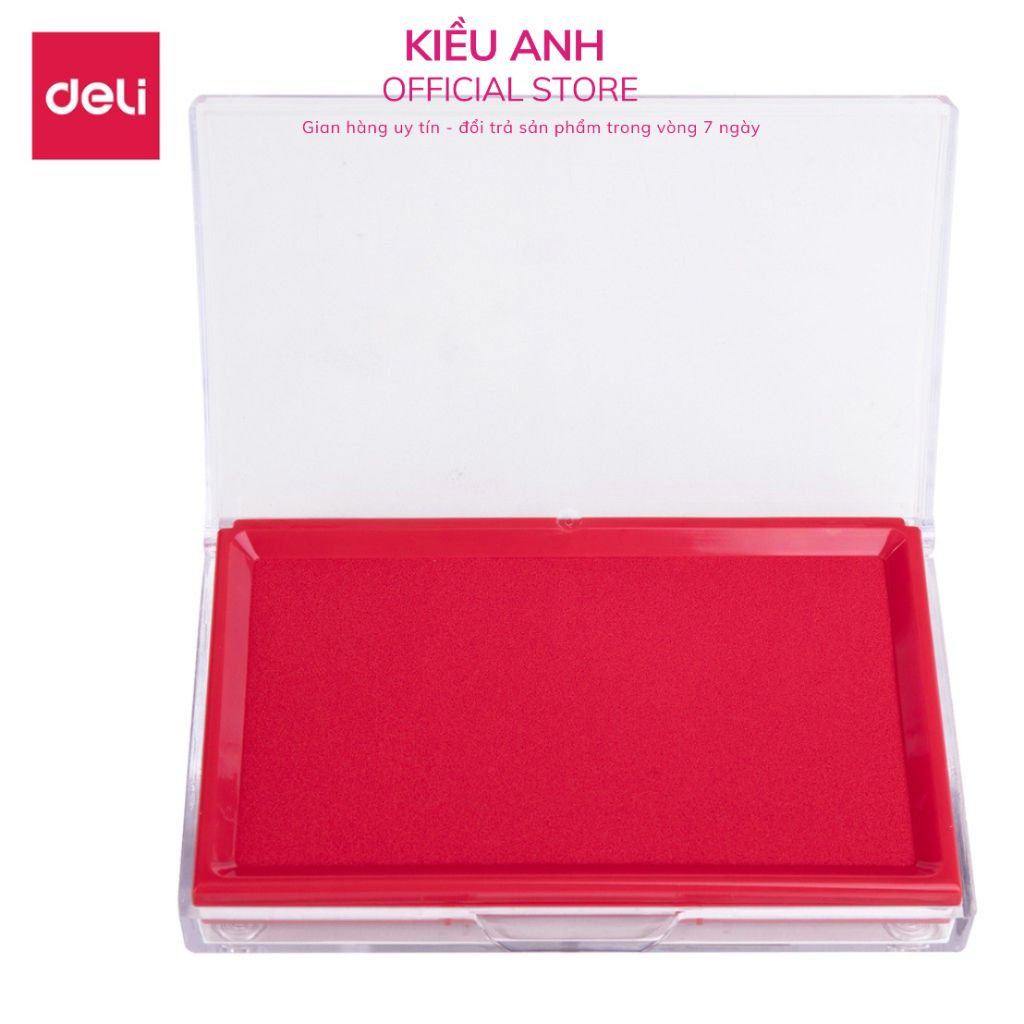 Khay mực dấu deli, 138x88x26 mm, đỏ - e9864 - dấu dập rõ ràng và chống phai cho sử dụng bền lâu
