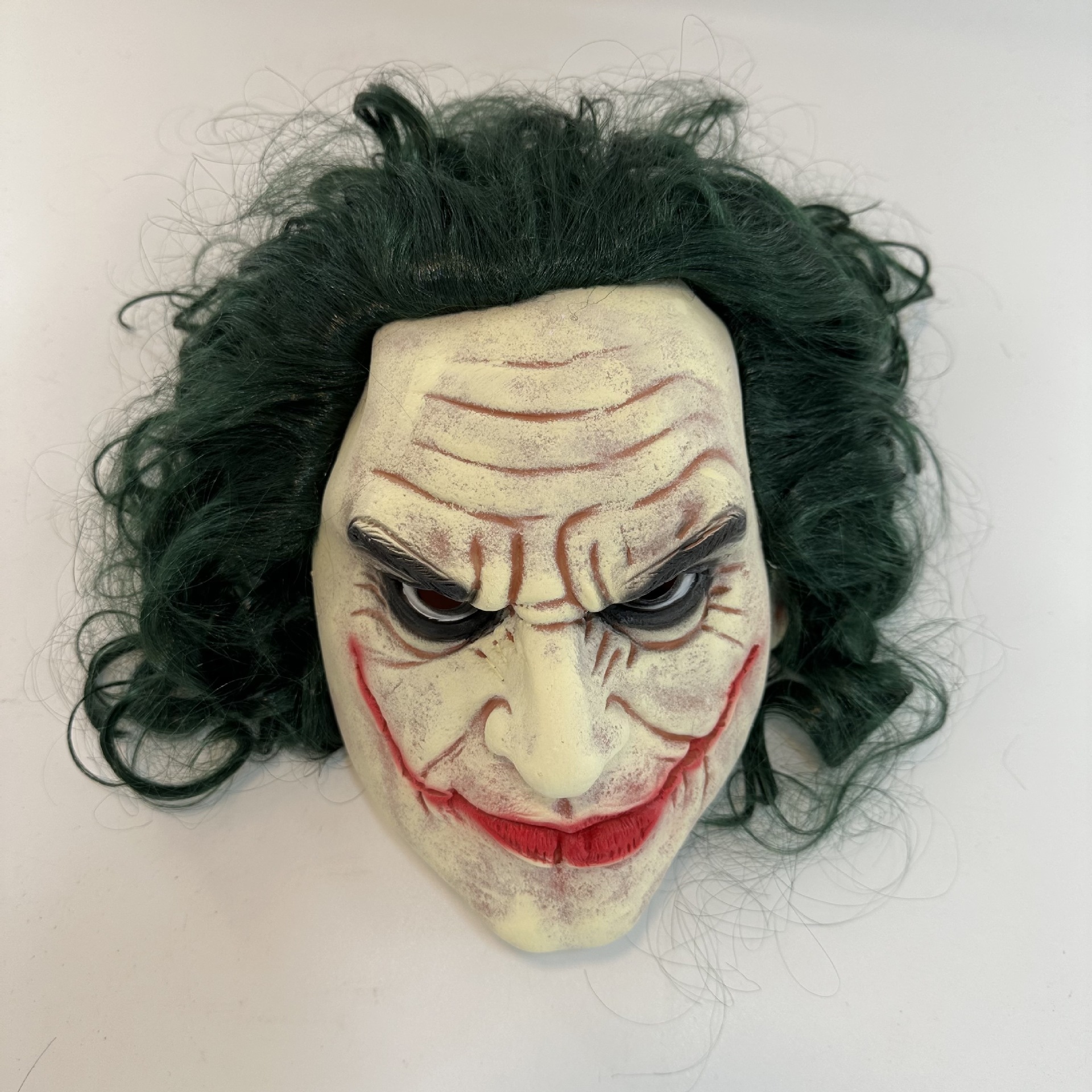 Mặt nạ chú hề tóc xanh kh dị Mặt nạ chú hề Flack joker hóa trang đạo cụ trong phim A712