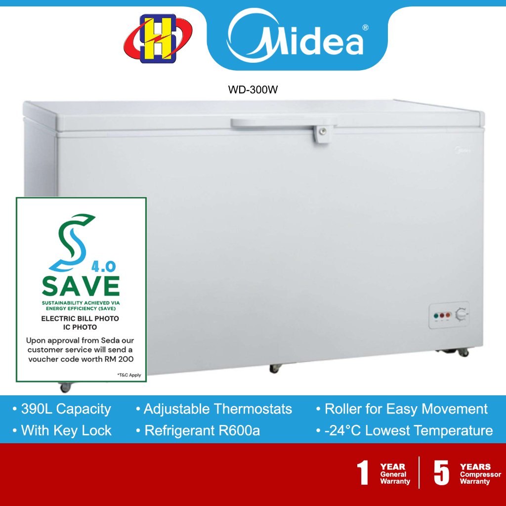 (Save 4.0) Midea Freezer (390L)(500L)(860L) Mechanical Control Large ...