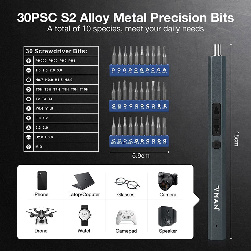 Mini Precision Electric Screwdriver Set Cordless High Torque Full Set of Electric Electric Batch Tools