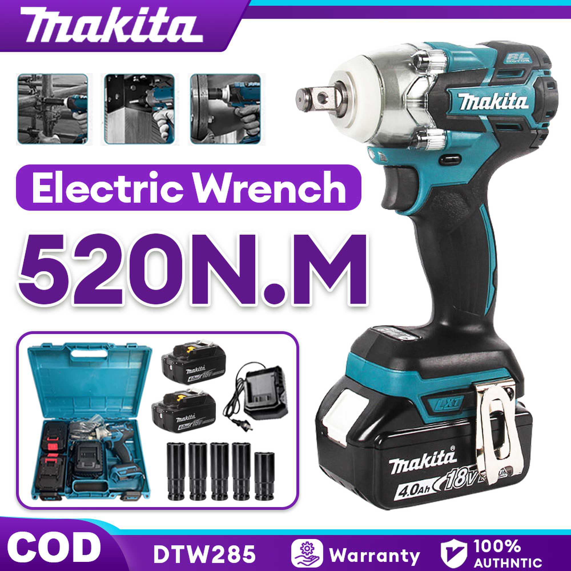 MAKITAs Brushless Electric Impact Wrench DTW285 2 Battery Original