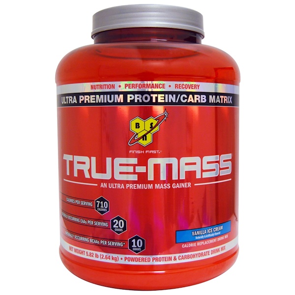 BSN, True Mass, Ultra Premium Protein/Carb Matrix, Vanilla Ice Cream, 5.82  lbs (2.64 kg) | Lazada Singapore